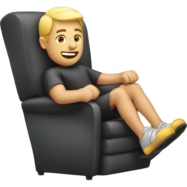 man racing on armchair emoji