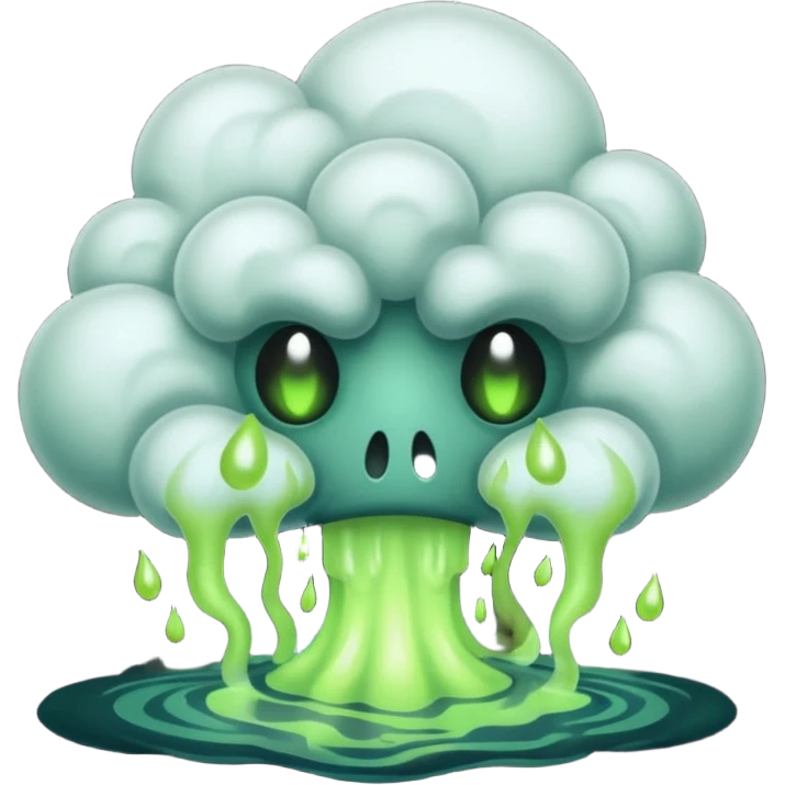 a poisonous cloud of gas, dark swamp color, realism-style emoji