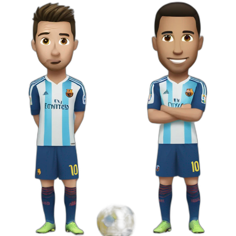 Ronaldo qui frape messi emoji