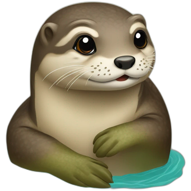 loutre sur tortue emoji