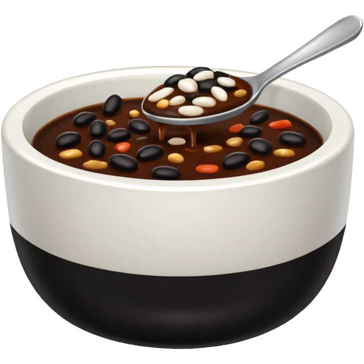 small bowl of black bean sauce, dark glossy emoji
