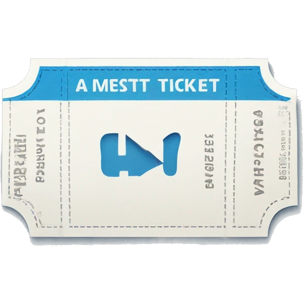 a  blue ticket in a open white envolope emoji