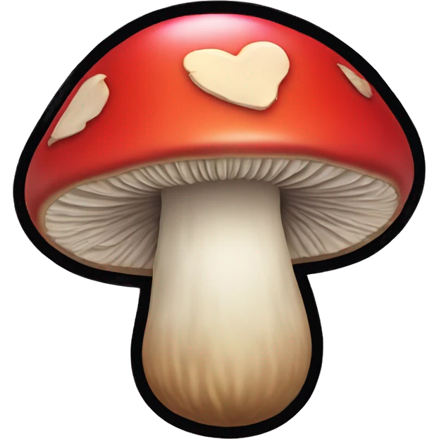 mushroom with rip crybaby engraved with a heart around emoji
