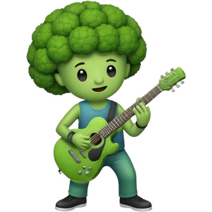 broccoli playing the guitar emoji