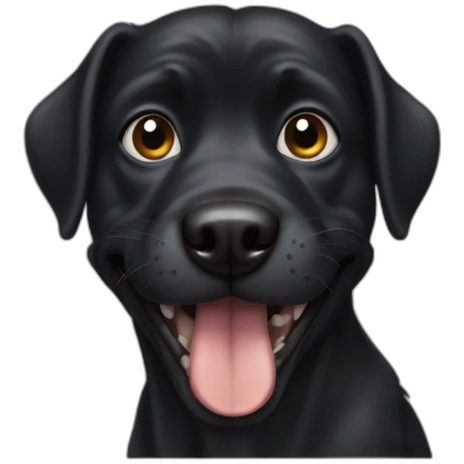 Black ugly dog emoji