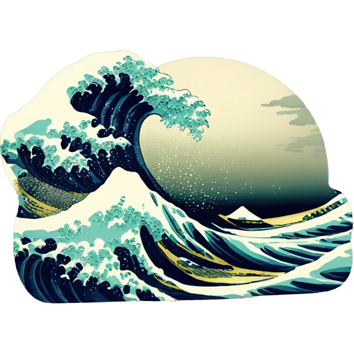 Kanagawa wave emoji