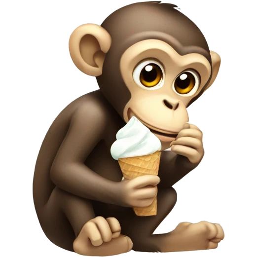 Monkey eating ice cresm emoji