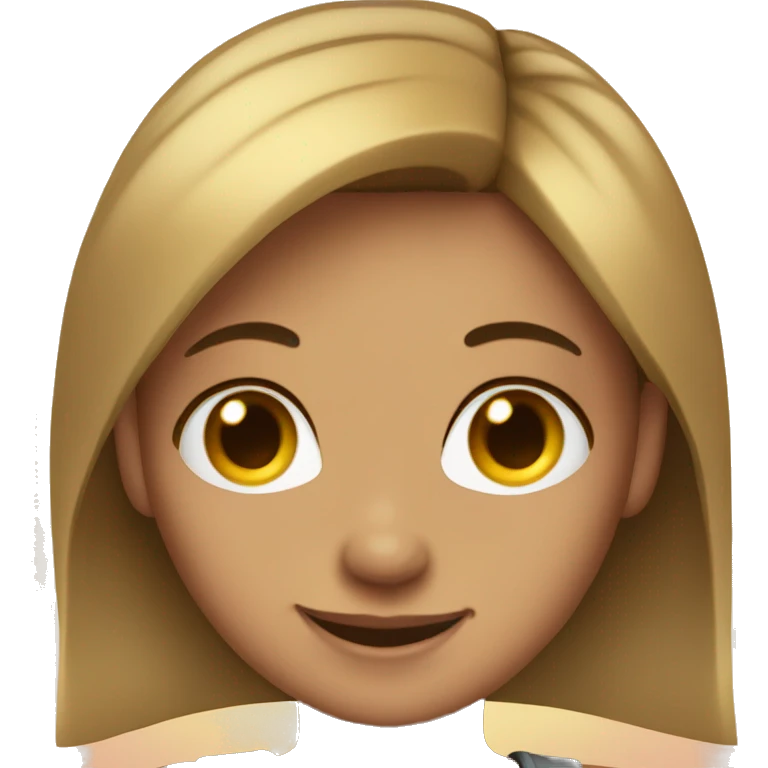 Girl with a smirk putting hair behind ear emoji
