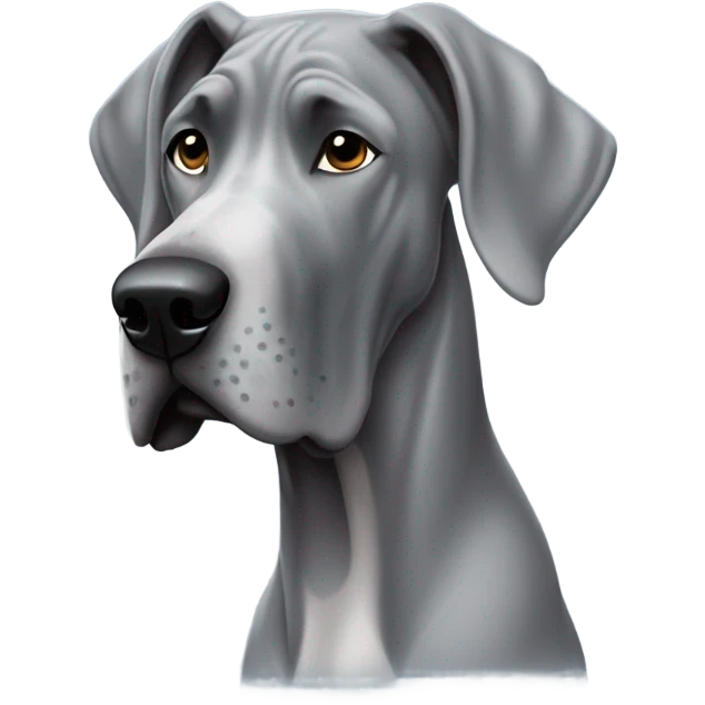 Grey great dane with winter coat emoji