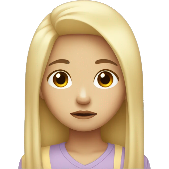 Sad Asian girl with blonde hair emoji