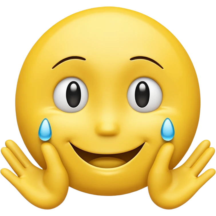 3D smiley face looking distraught with tears and open floating hands emoji