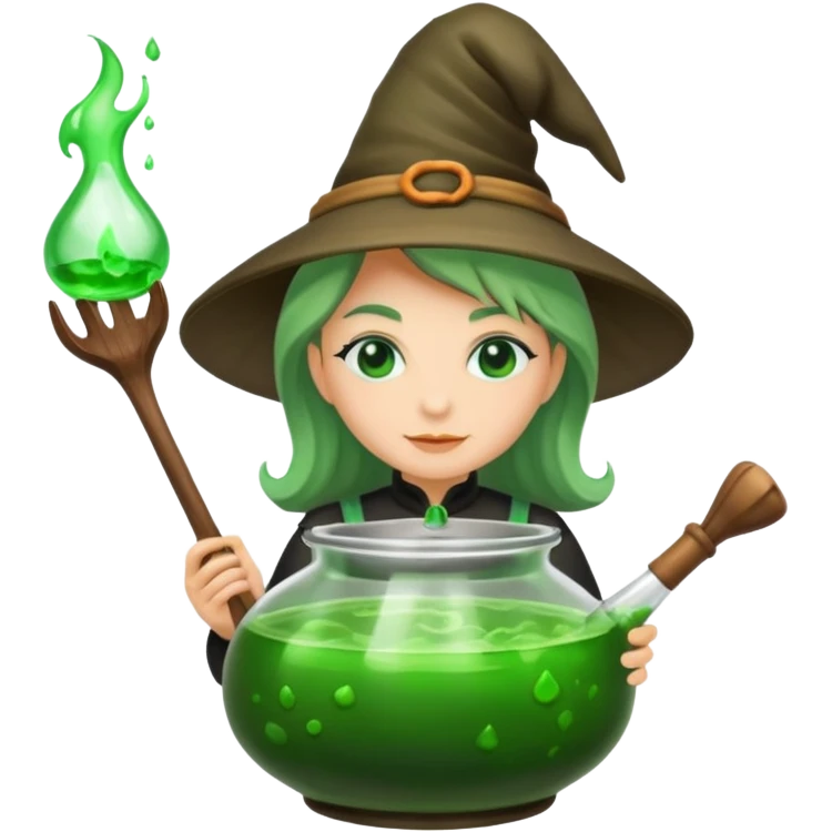 green witch cooking potion emoji