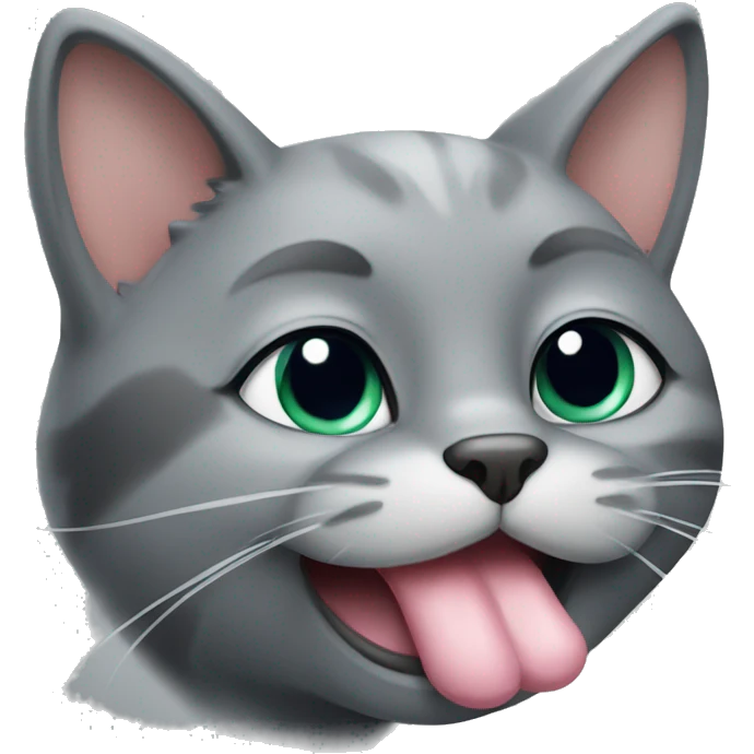 grey cat licking paw emoji