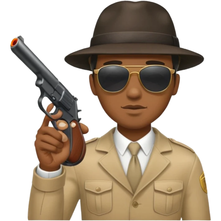 Black guy shooting gun sideways emoji