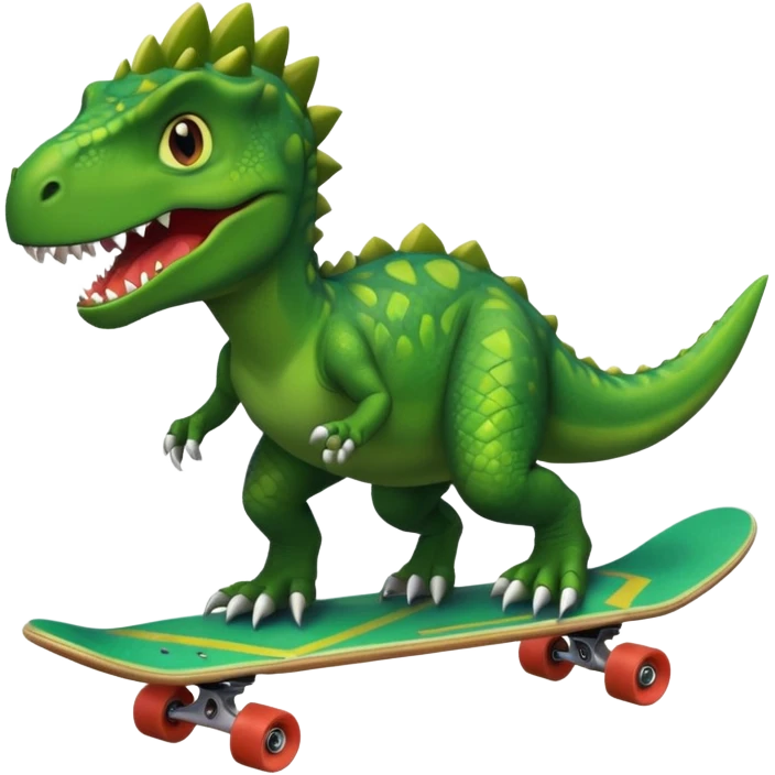 Dinosaur on a skateboard emoji