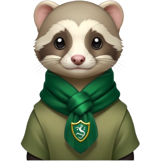 The ferret with slytherin scarf emoji