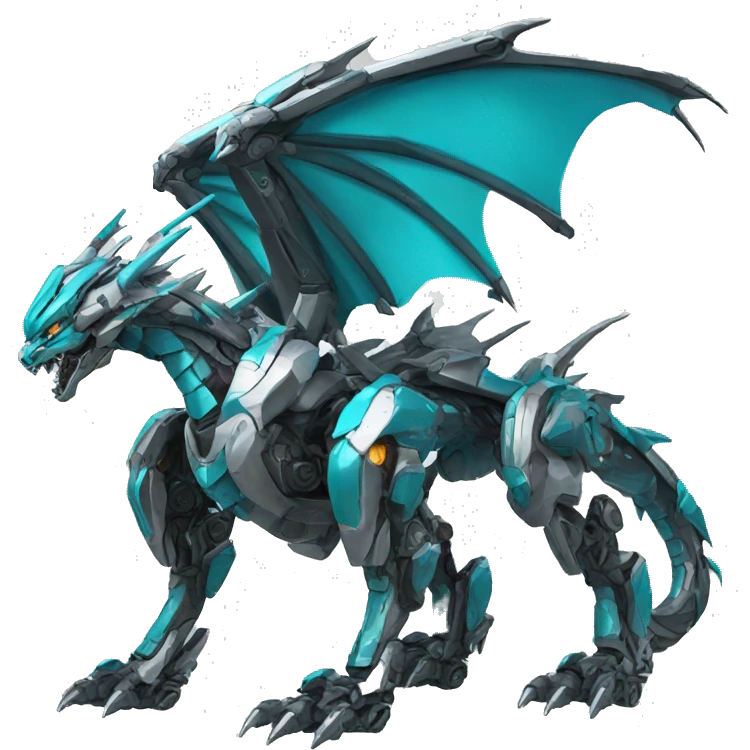 futuristic mecha Dragon full body emoji