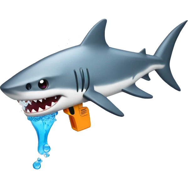 Shark with water gun emoji