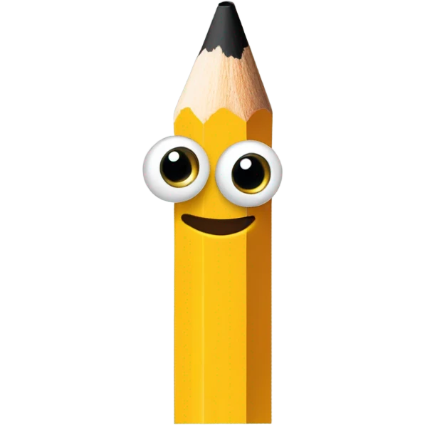 Pencil with eyes emoji
