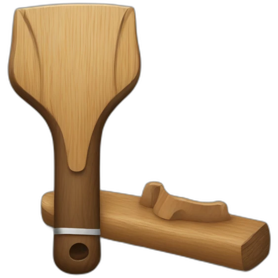 Fourche en bois et taureau qui tape dedans emoji