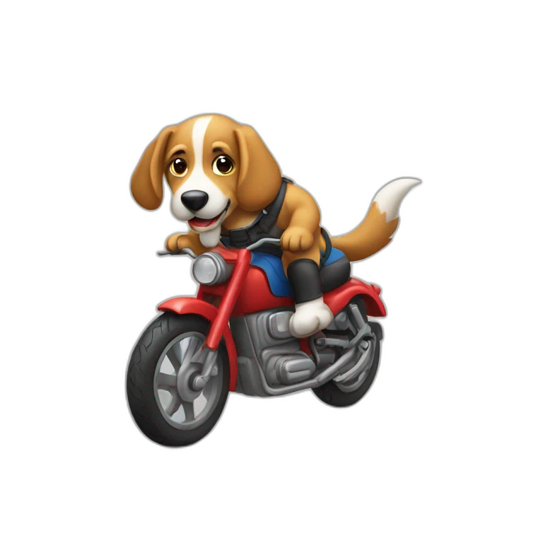 Perro montando en moto emoji