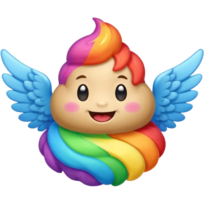 rainbow poop with wings emoji