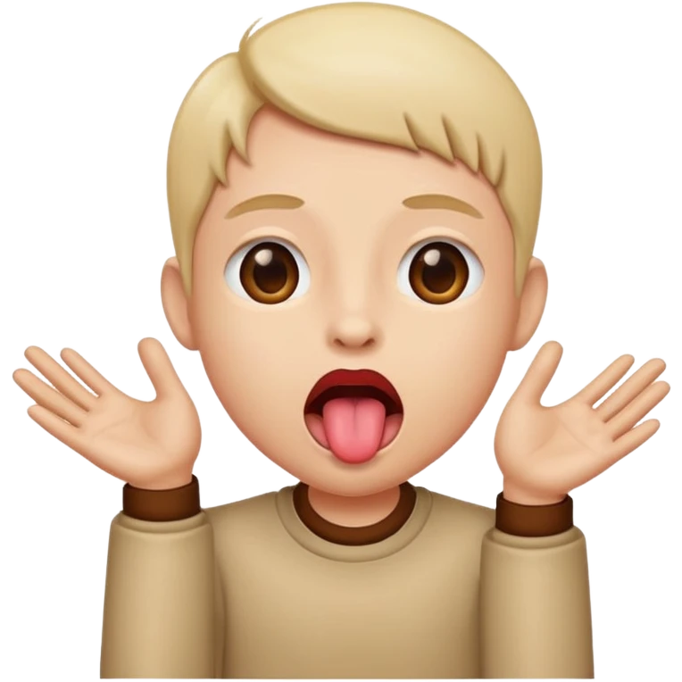 tounge out with hands to the side emoji