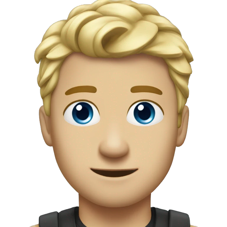 JJ MAYBANK blonde short but messy hair blue eyes man emoji