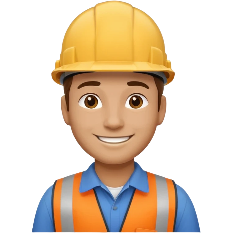 engineer wearing a hard hat side view emoji