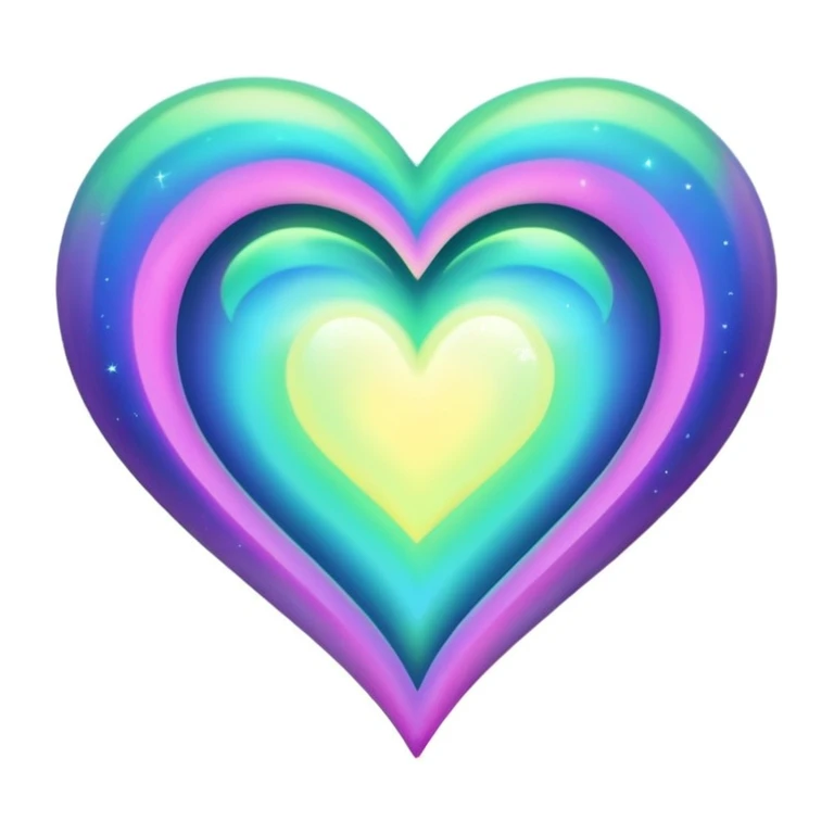 aurora borealis themed heart emoji