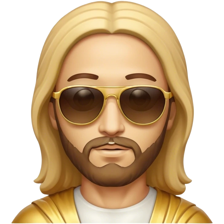 Rejoicing golden jesus figure sunglases emoji