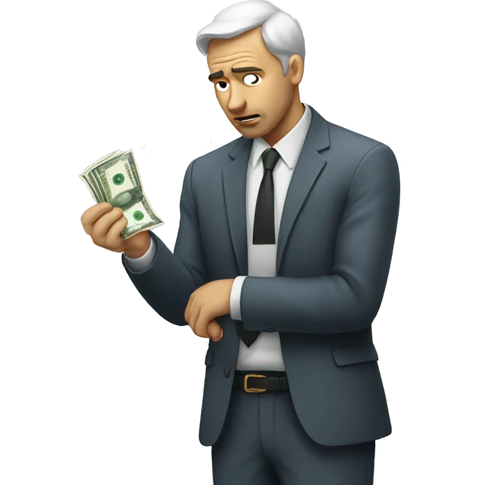 Sad man throwing money  emoji