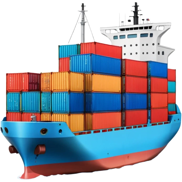 cargo ship with containers emoji
