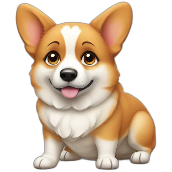 cute little corgi covering one eye with paw, looking sad emoji