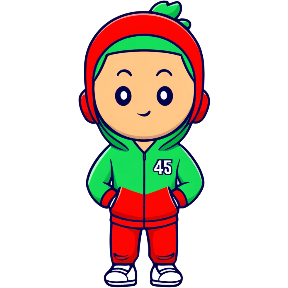 Squid Game player in green tracksuit with number 456 emoji