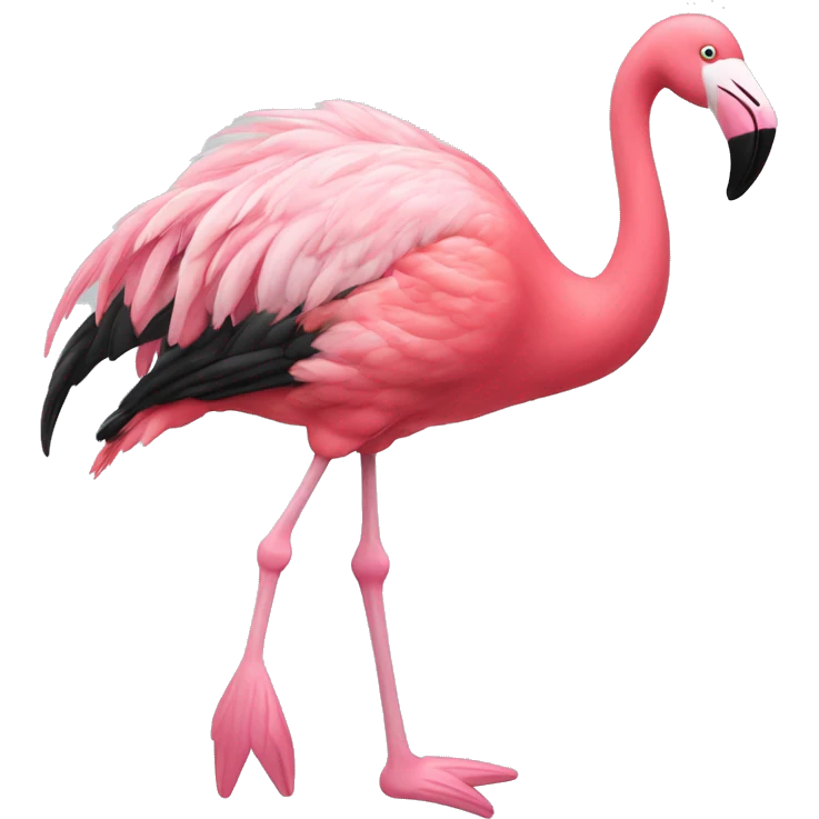 A pink flamingo with shoes emoji