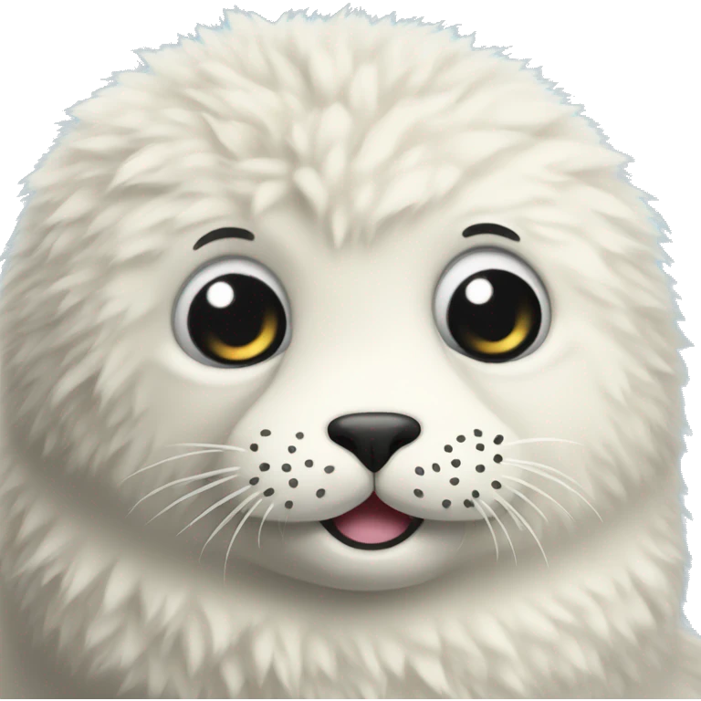 Silly fluffy seal emoji