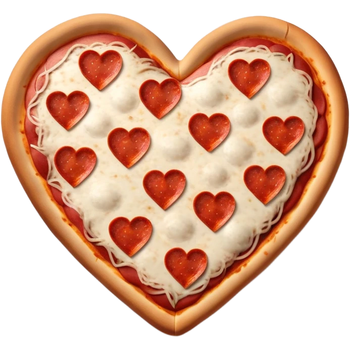 pizza in the shape of a heart for Valentine's Day emoji