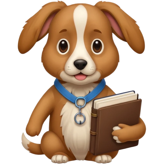 funny dog with full body with diary

 emoji