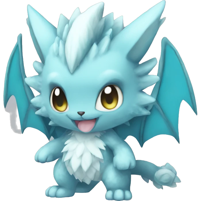 a anthro chibi-style rock-type-ice-type Fakémon-hybrid full body emoji