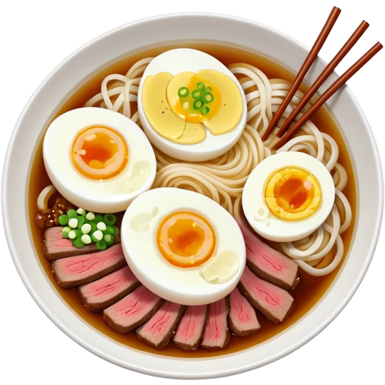 naengmyeon with clear broth half an egg and one beef slice as the only toppings emoji