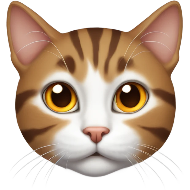 brown and white tabby cat with an orange on his head  emoji