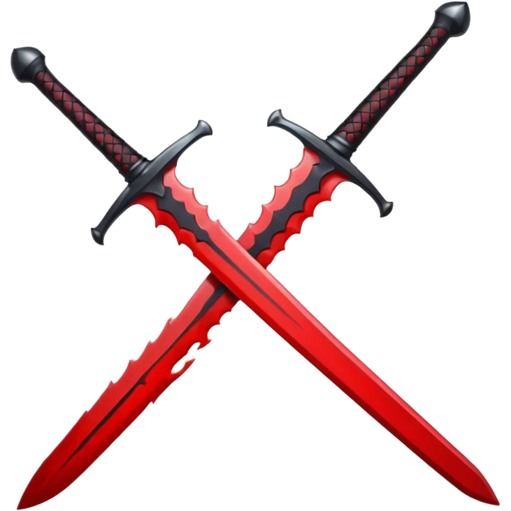 iOS sticker, dark sword, black blade, red blood drop, minimal emoji