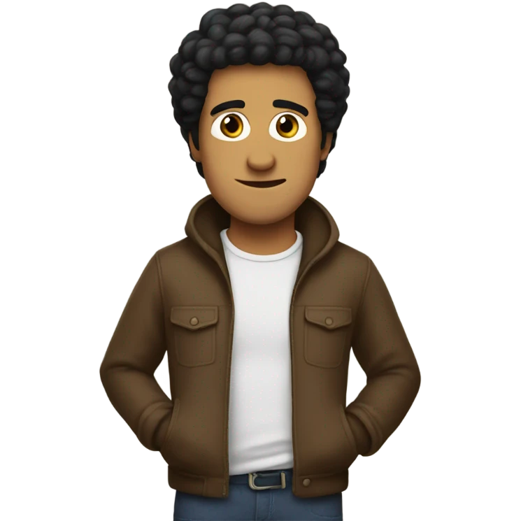 men with black hair and brown eyes holding a minion emoji