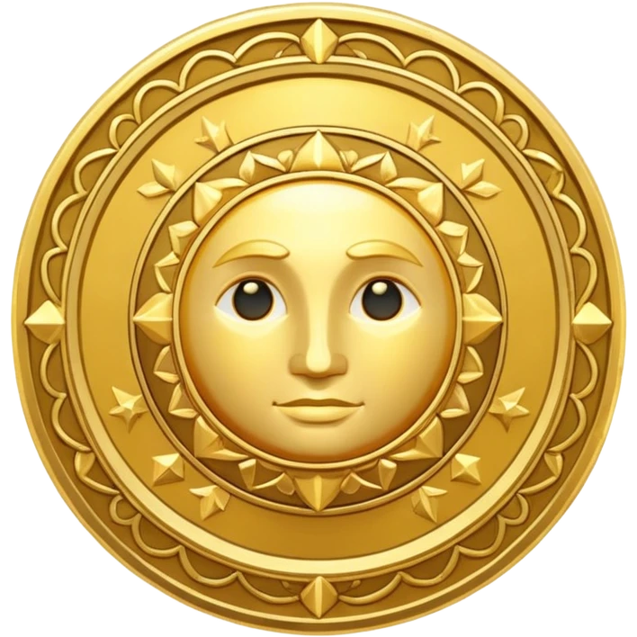 Heavenly Golden Coin Magic Fantasy Low Poly emoji