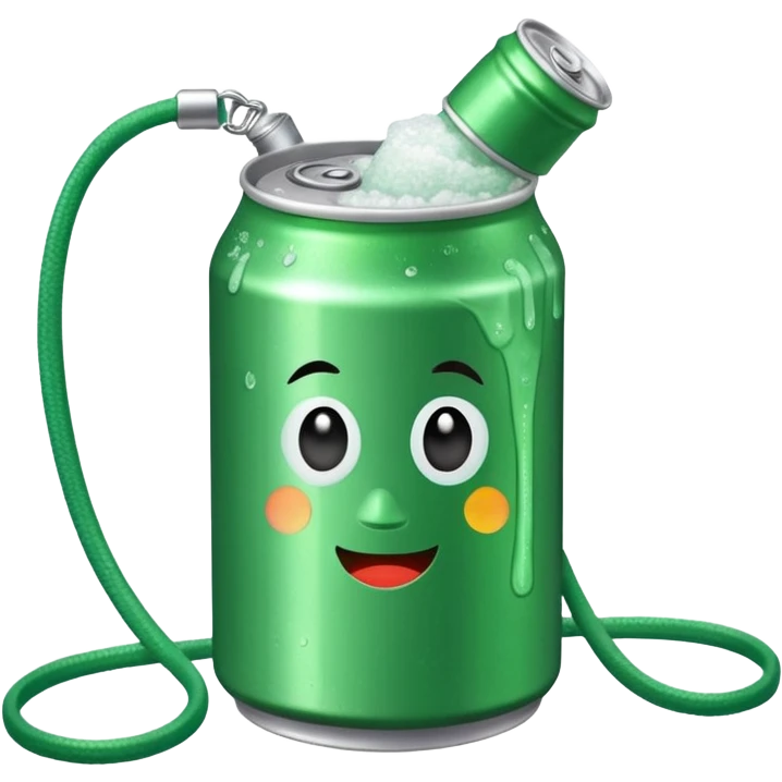 Green Soda can on leash of Salt Jug emoji