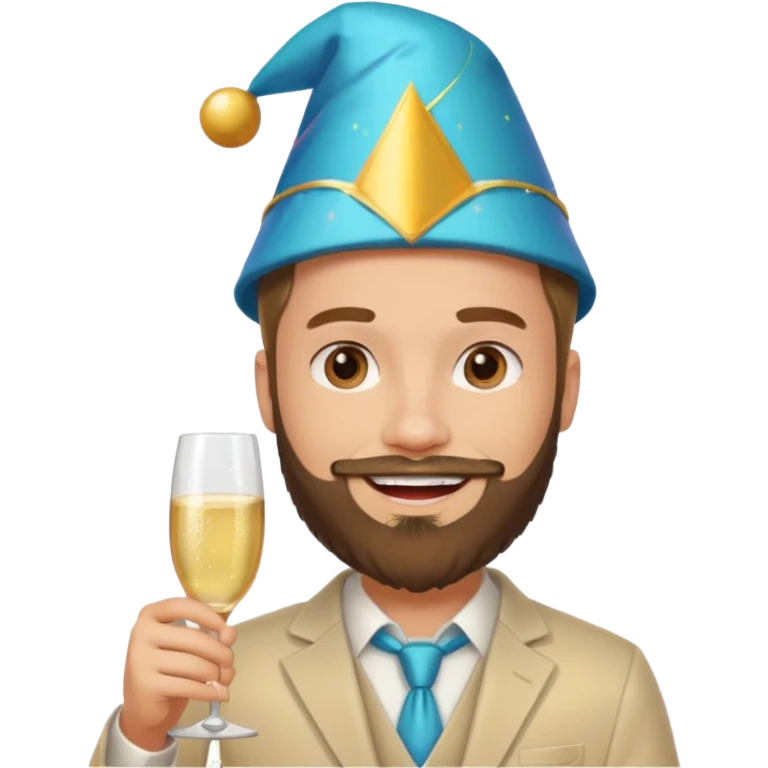 young man with a beard, happy birthday boy emoji