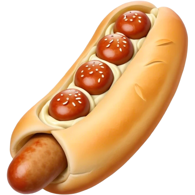 Sausage in dough, Russian  emoji
