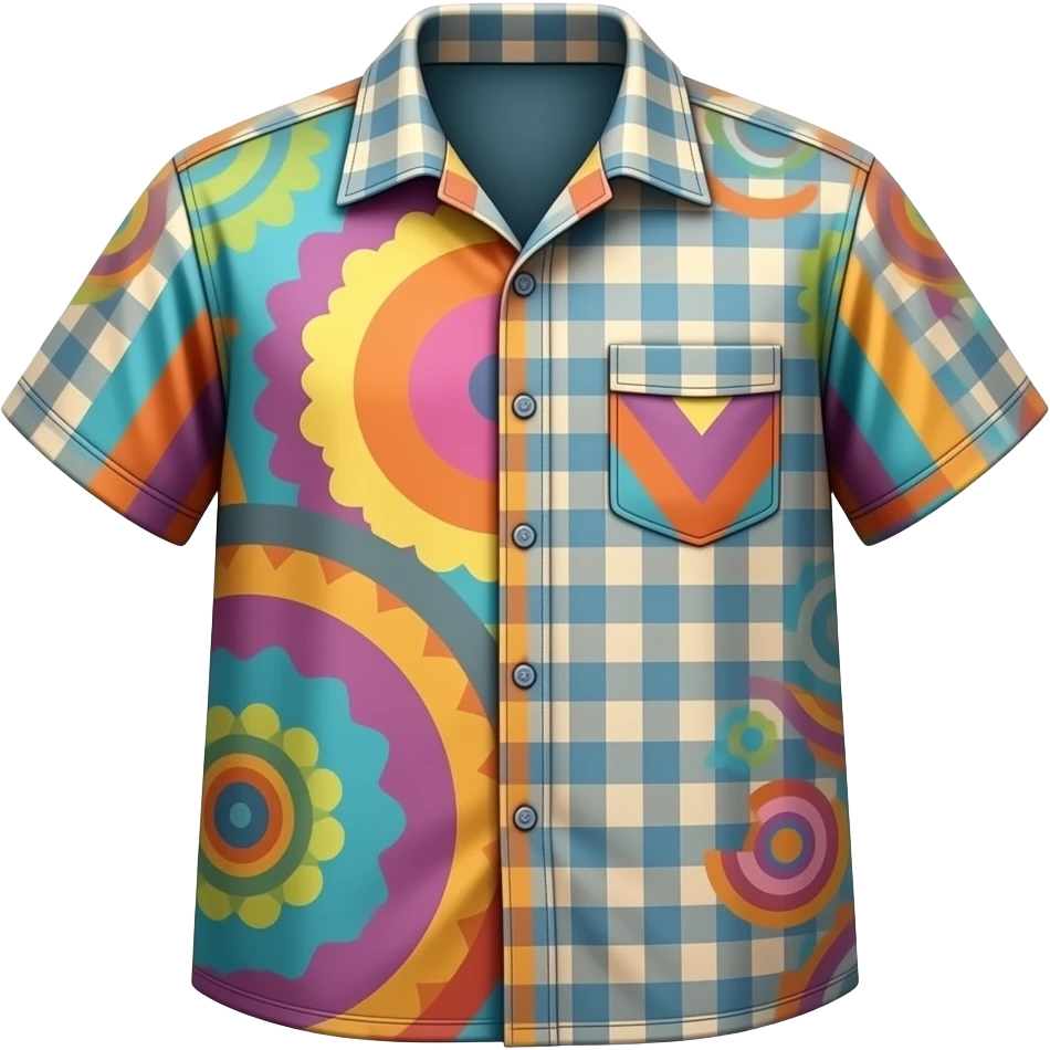 just old colourful hippie shirt emoji