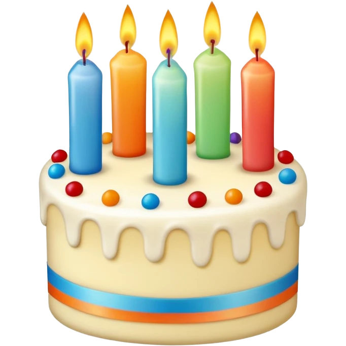 Birthday cake and candel with motion emoji